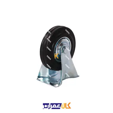 چرخ ثابت ورقی مشکی سایز 12.5 سانتی متر