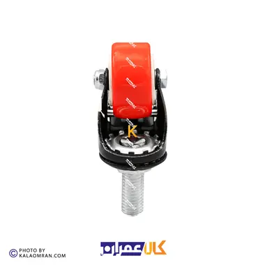 چرخ پیچی ترمزدار لوکس نارنجی پایه مشکی سایز 4