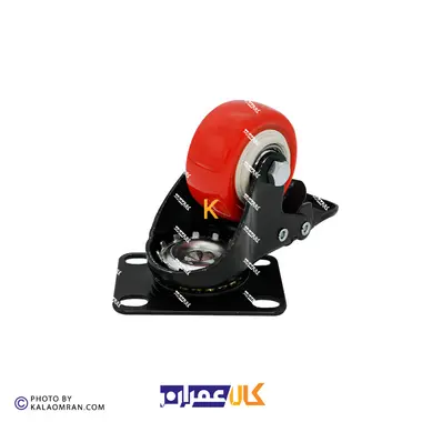 چرخ ترمزدار لوکس نارنجی پایه مشکی سایز 5