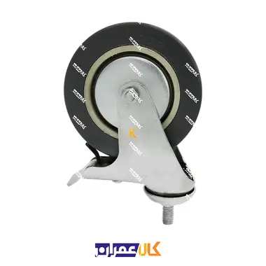 چرخ پیچی ترمزدار طوسی سایز 12.5 سانتی متر