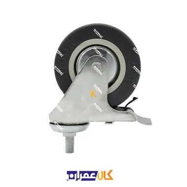 چرخ پیچی ترمزدار طوسی سایز 10 سانتی متر
