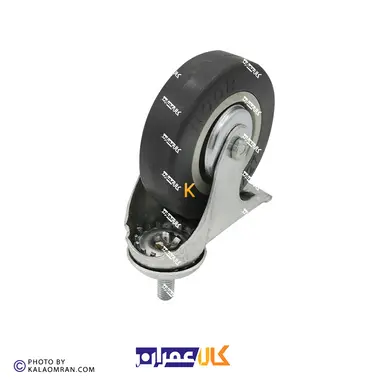 چرخ پیچی ترمزدار طوسی سایز 10 سانتی متر