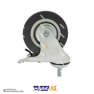 چرخ پیچی ترمزدار طوسی سایز 10 سانتی متر