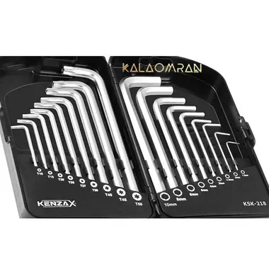 مجموعه 18 عددی آچار آلن و ستاره ای کنزاکس مدل KSK-218