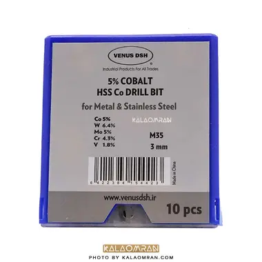 ست 10 عددی مته کبالت سایز 3 میلی متر VENUS DSH