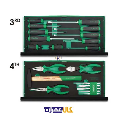 جعبه ابزار آهنی سبز 114 پارچه مدل GCAZ114A تاپ تول Toptul