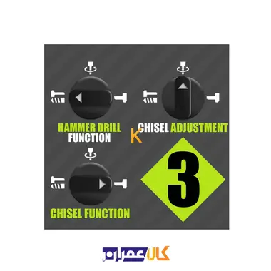 دریل بتن کن 3 کاره 1500 وات مدل WD011330036 ویدو