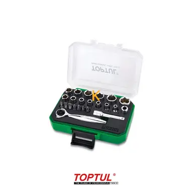 جعبه بکس و بیت 23 پارچه 1/4 اینچ مدل GABW2301 تاپ تول