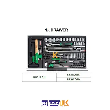 جعبه ابزار 3 کشو رومیزی با ابزار مدل GCAZ0005 تاپ تول