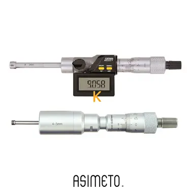 میکرومترهای دو و سه نقطه ای داخل سنج سری 208 / 209 آسیمتو (2-12MM / .08-.5")