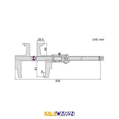 کولیس دیجیتال شیار خارج سنج مدل 1168 اینسایز