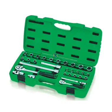 جعبه بکس31 پارچه 1/2 و 1/4 سبز مدل GAAI3102 تاپ تول TOPTUL
