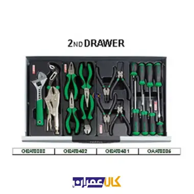 جعبه ابزار 7 کشوئی چرخ دار 227 پارچه مدل GCAJ0001 تاپ تول Toptul