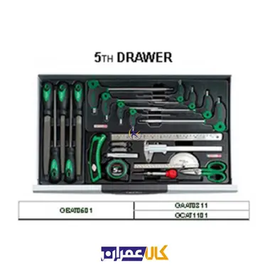 جعبه ابزار 7 کشوئی چرخ دار 227 پارچه مدل GCAJ0001 تاپ تول Toptul