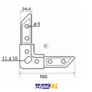 گوشه فلنج گالوانیزه سایز 30