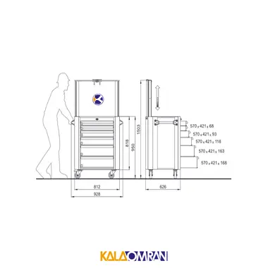 جعبه ابزار کارگاهی شاهرخ ابزار کد 726LX2