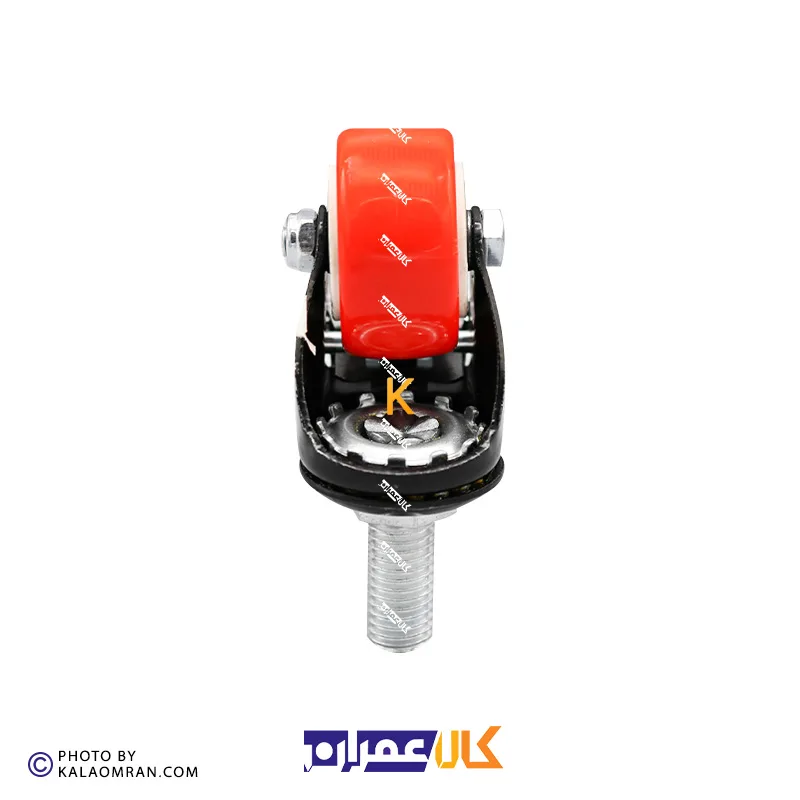 چرخ پیچی ترمزدار لوکس نارنجی پایه مشکی سایز 5