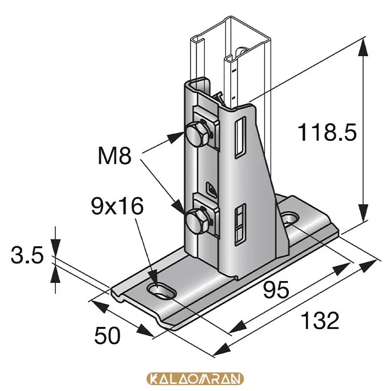 تکیه گاه پروفیل MM-R-16-36