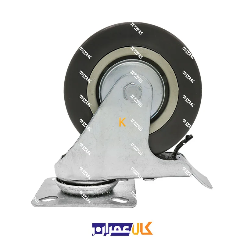 چرخ ترمزدار طوسی سایز 12.5 سانتی متر
