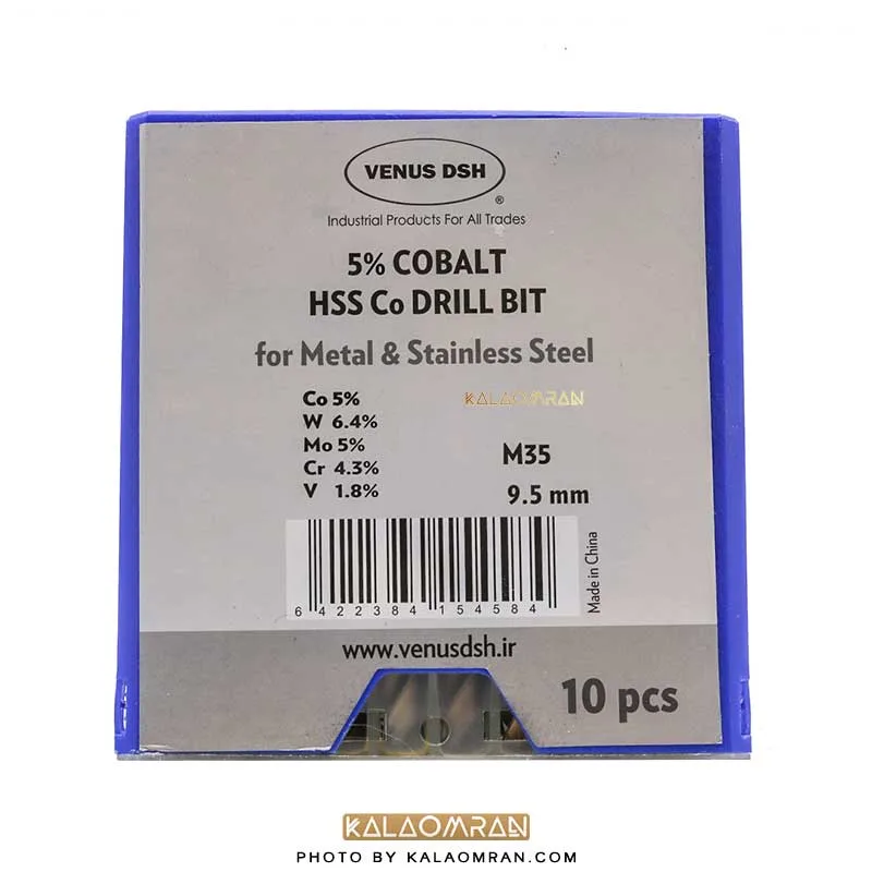 ست 10 عددی مته کبالت سایز 9.5 میلی متر VENUS DSH
