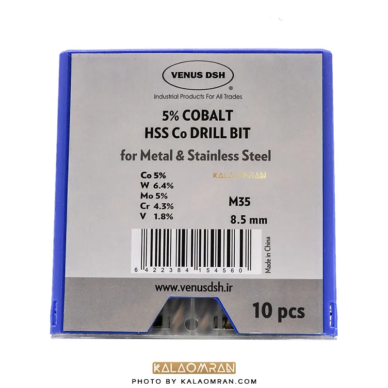 ست 10 عددی مته کبالت سایز 8.5 میلی متر VENUS DSH