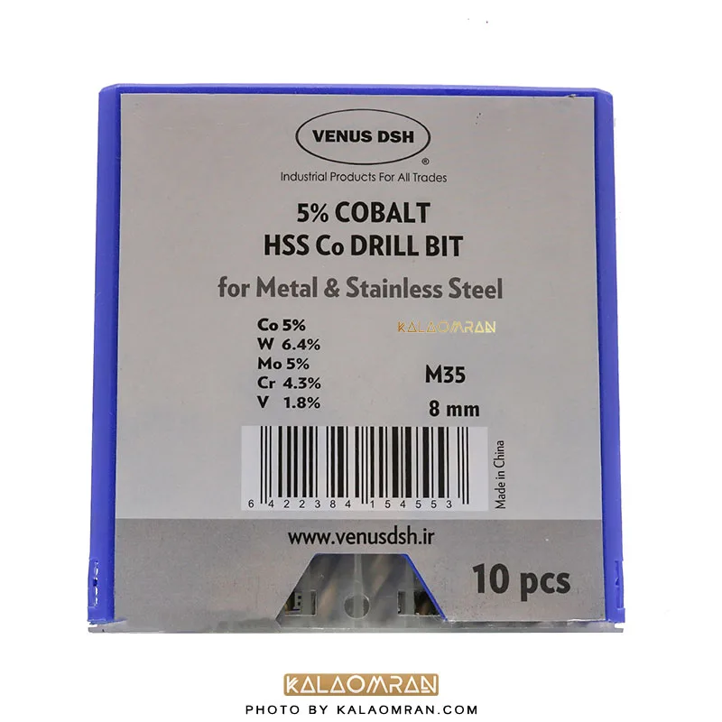 ست 10 عددی مته کبالت سایز 8 میلی متر VENUS DSH