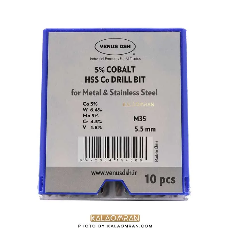 ست 10 عددی مته کبالت سایز 5.5 میلی متر VENUS DSH