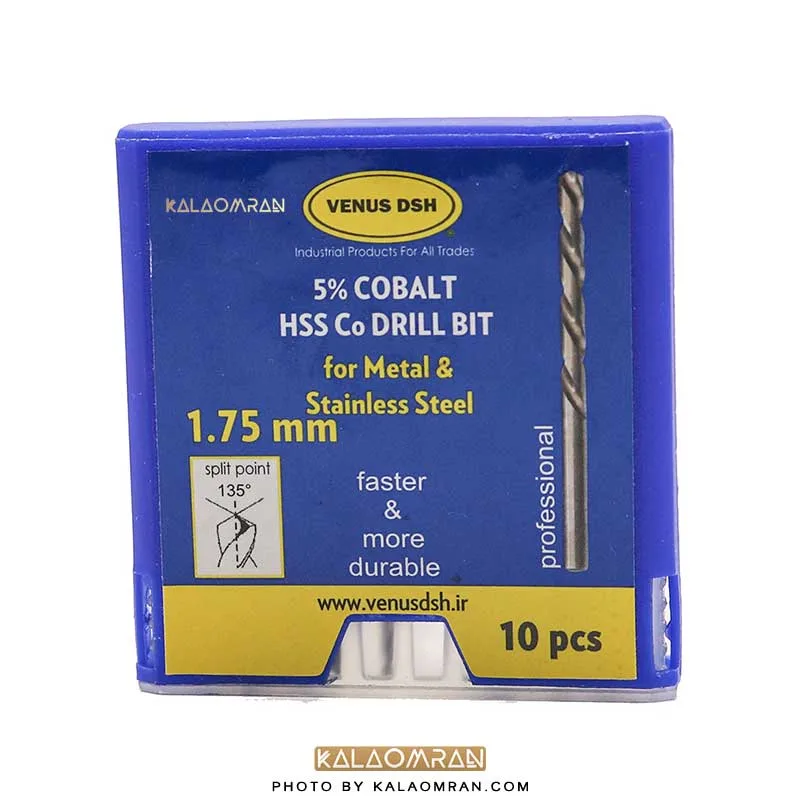 ست 10 عددی مته کبالت سایز 1.75 میلی متر VENUS DSH