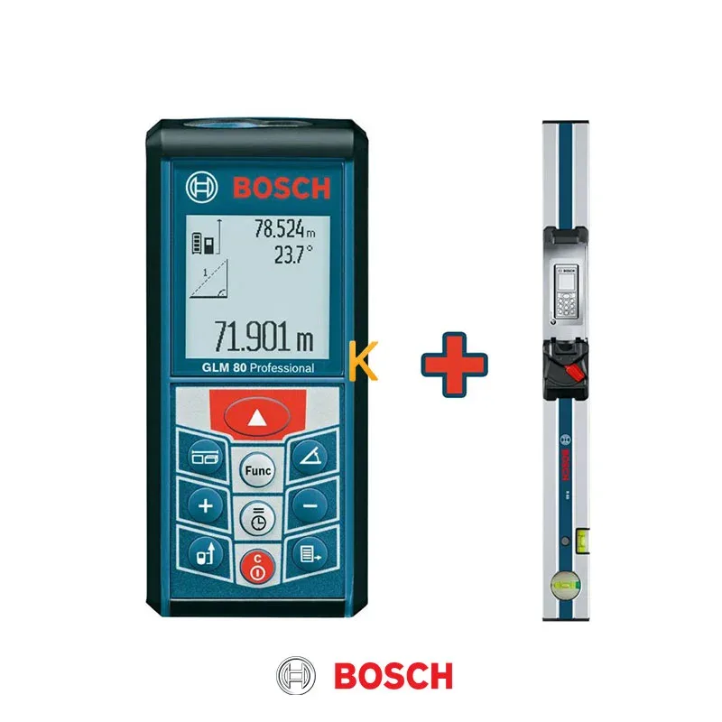 متر لیزری مدل GLM 80 به همراه ریل شیب سنج R 60 بوش