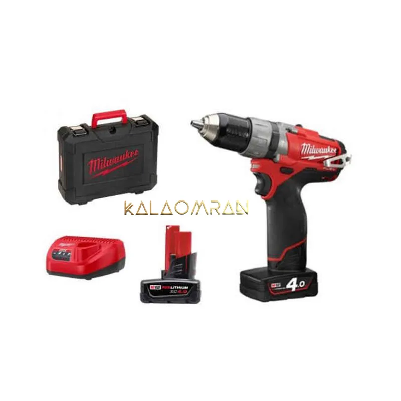 دریل پیچ گوشتی چکشی شارژی میلواکی مدل M12 CDD-402C