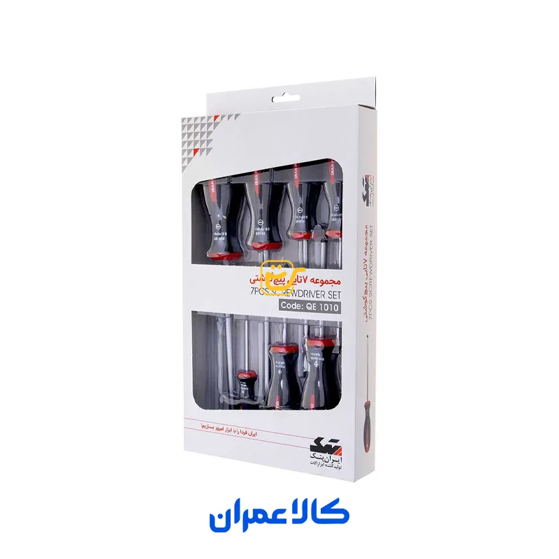 مجموعه 7 عددی پیچ گوشتی دوسو و چهارسو مدل QE 1010 ایران پتک