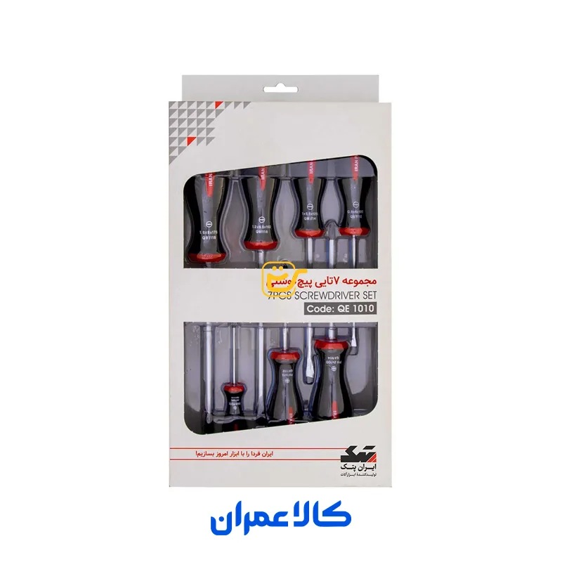 مجموعه 7 عددی پیچ گوشتی دوسو و چهارسو مدل QE 1010 ایران پتک