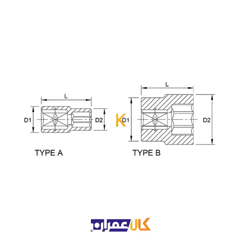 نمایندگی بکس تکی 3/8 اینچ کوتاه 6 پر مدل BAEA12 تاپ تول