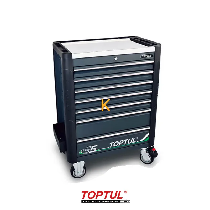 جعبه ابزار 7 کشو چرخ دار با ابزار مدل GE-3402 تاپ تول