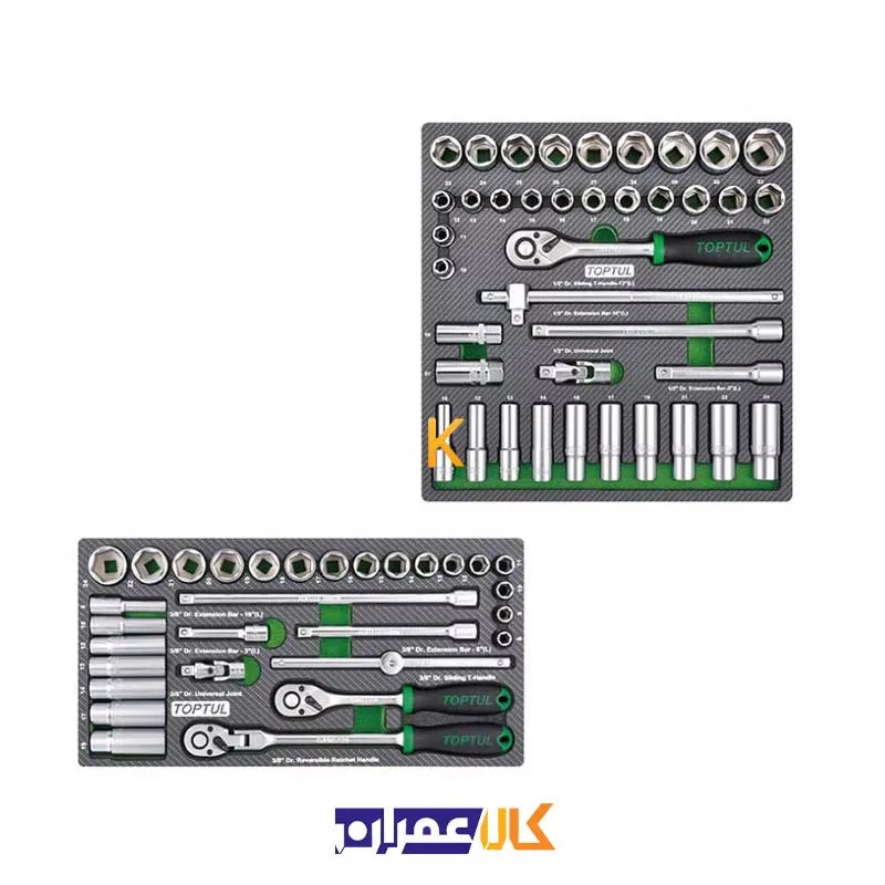قیمت جعبه ابزار 7 کشو چرخ دار با ابزار مدل GE-26118 تاپ تول