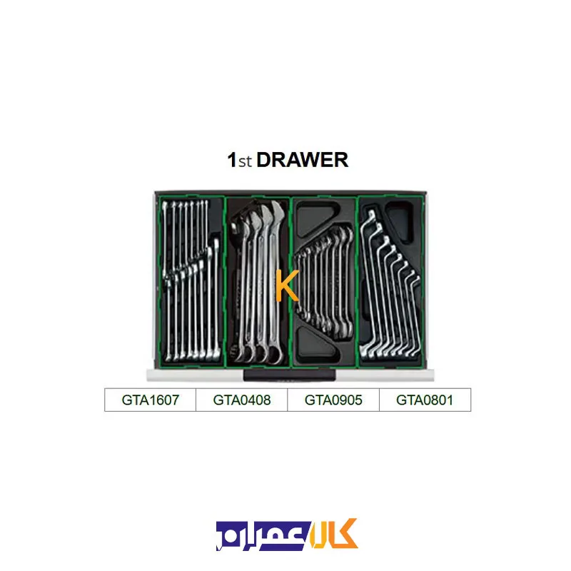 خرید جعبه ابزار 7 کشو چرخ دار با ابزار مدل GT-28306 تاپ تول