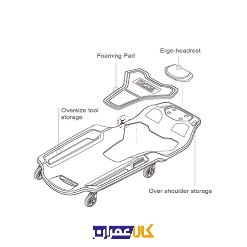 برانکارد تعمیرگاهی سبز آیرودینامیک مدل JCM-0401 تاپ تول TOPTUL