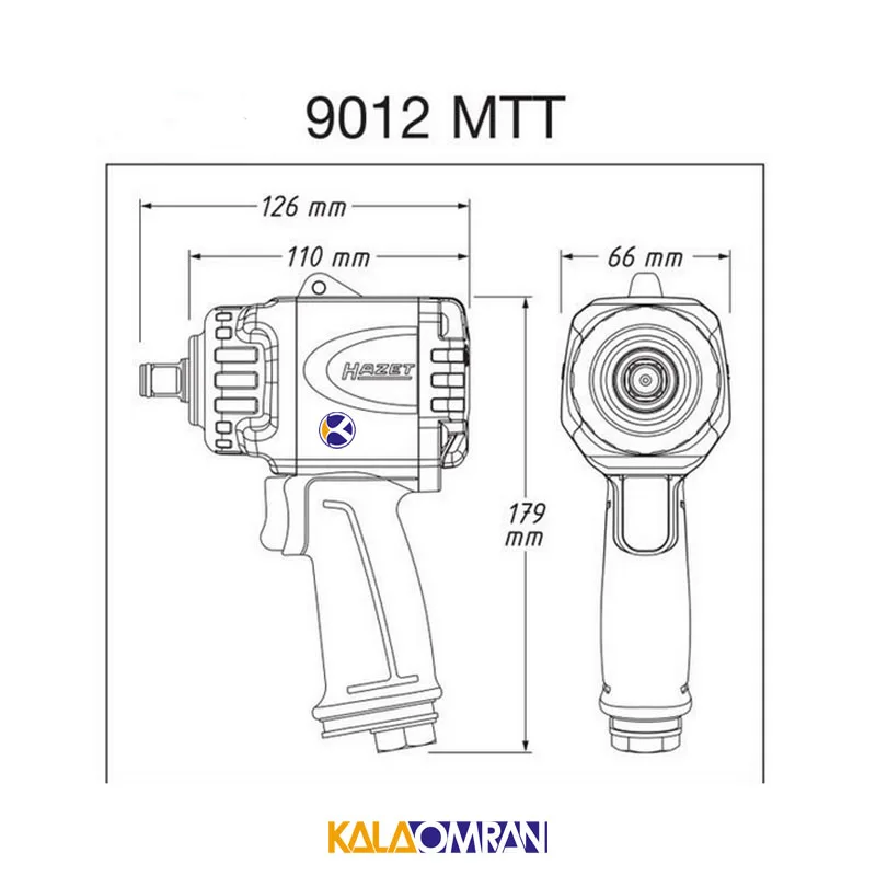 آچار بکس بادی 1/2 اینچ مدل 9012-MTT هازت