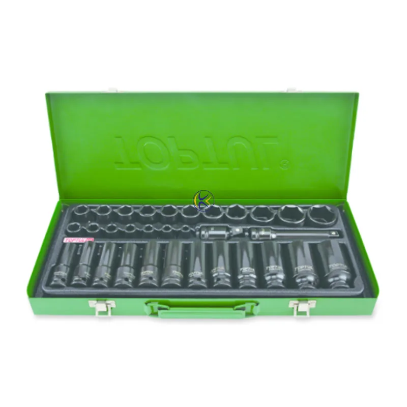 جعبه بکس 32 پارچه 1/2 بلند و کوتاه مشکی (فشار قوی ) مدل GDAD3201 تاپ تول TOPTUL