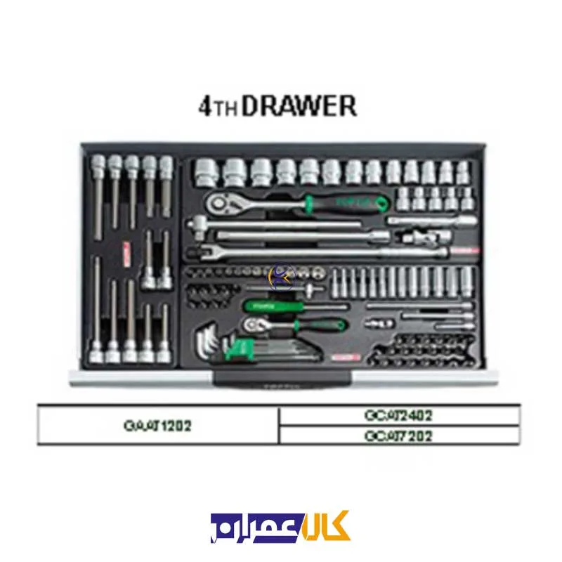جعبه ابزار 7 کشوئی چرخ دار 227 پارچه مدل GCAJ0001 تاپ تول Toptul