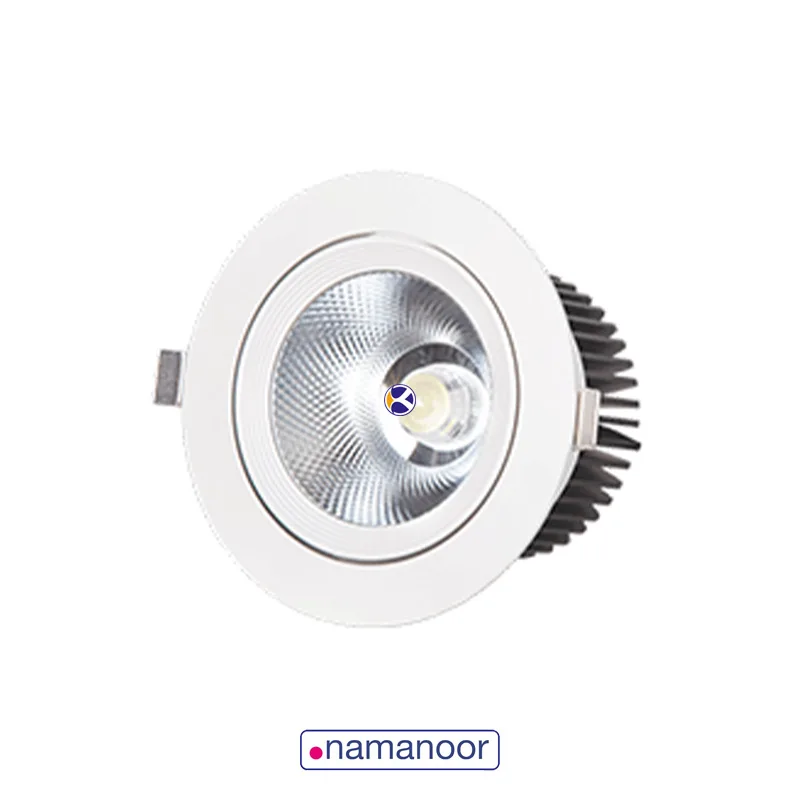 سیلندری 12 وات دور سفید سری 919 با سایز برش 90mm نمانور