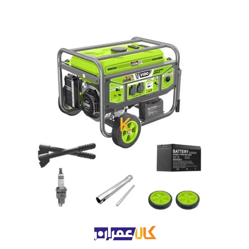 موتور برق بنزینی چرخدار 3500 وات مدل WD060313500 ویدو