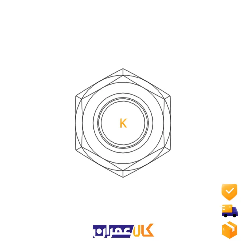 مهره شش گوش باریک سایز 39 میلی متر