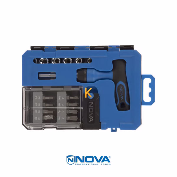 مجموعه 24 عددی سری پیچ گوشتی و آچار بکس نووا مدل NTS 1332