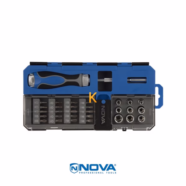 مجموعه 33 عددی سری بکس و پیچ گوشتی نووا مدل NTS 1331