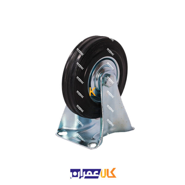 چرخ ثابت ورقی مشکی سایز 16 سانتی متر