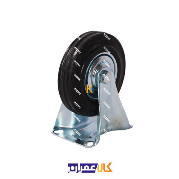 چرخ ثابت ورقی مشکی سایز 20 سانتی متر