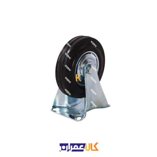 چرخ ثابت ورقی مشکی سایز 12.5 سانتی متر