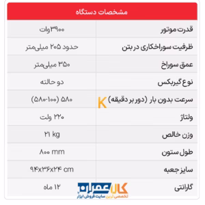 دریل نمونه بردار COR 205 با پایه AST TURBO CUT