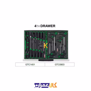 فروش جعبه ابزار 7 کشو چرخ دار با ابزار مدل GT-28306 تاپ تول